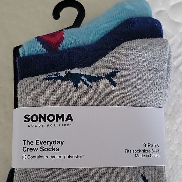Sonoma The Everyday Crew Socks 3 Pairs, sizes 8-13 - Picture 1 of 7